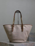 YSL 791303 Laurent Cabas Bag Bucket Bag Beige canvas