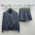 Gucci Women Monogram Print Lapel Jacket & Shorts G11143