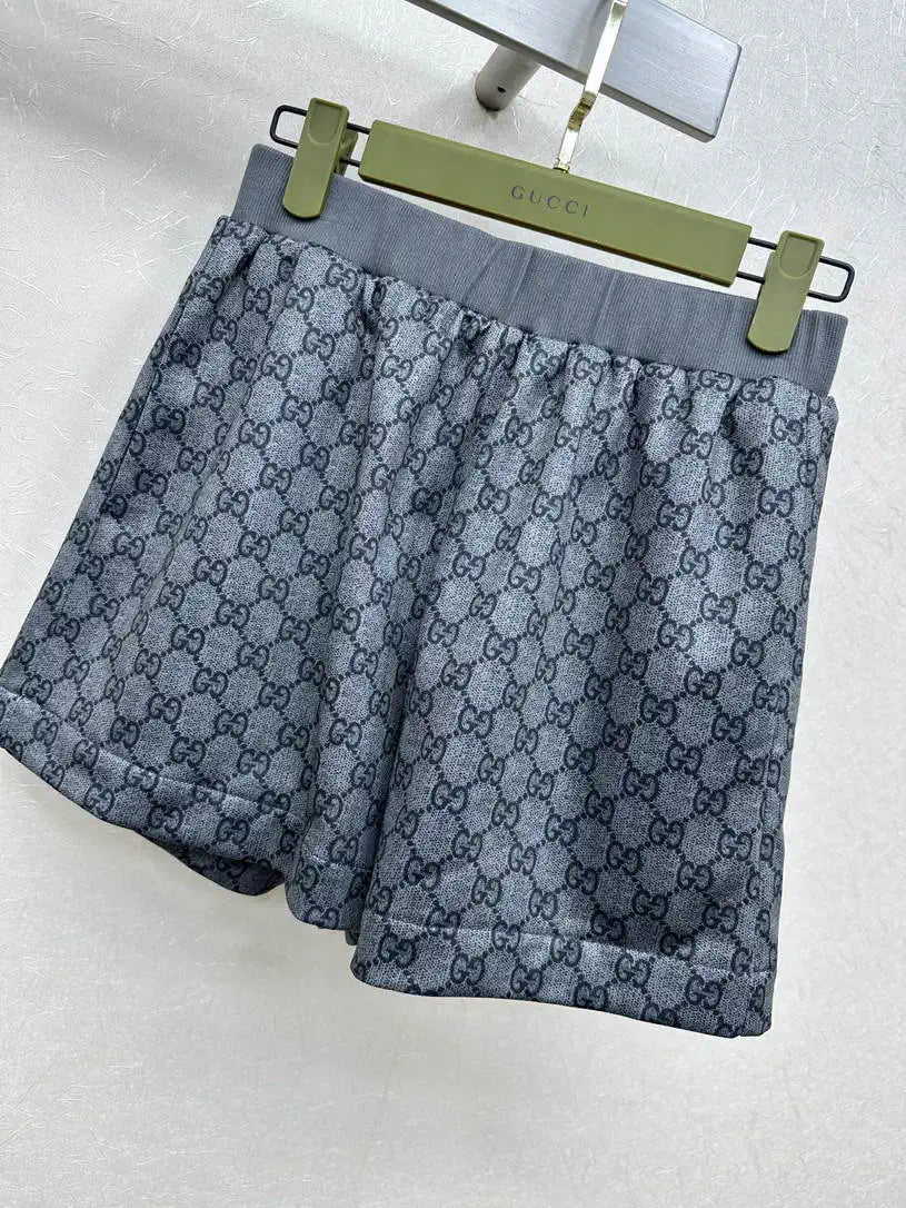 Gucci Women Monogram Print Lapel Jacket & Shorts G11143