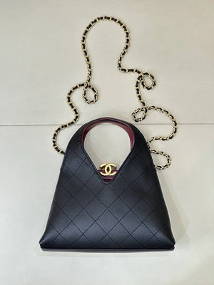 Chanel Hobo Bag Calfskin & Gold-Tone Metal As6392 Black - Default Title - View 1