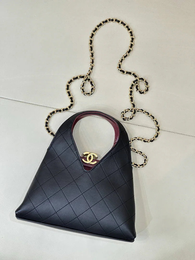 Chanel Hobo Bag Calfskin & Gold-Tone Metal As6392 Black - Default Title - View 2