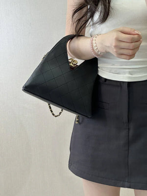 Chanel Hobo Bag Calfskin & Gold-Tone Metal As6392 Black - Default Title - View 12
