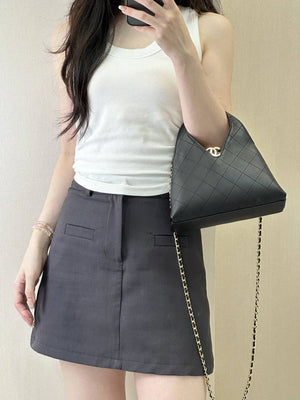 Chanel Hobo Bag Calfskin & Gold-Tone Metal As6392 Black - Default Title - View 15