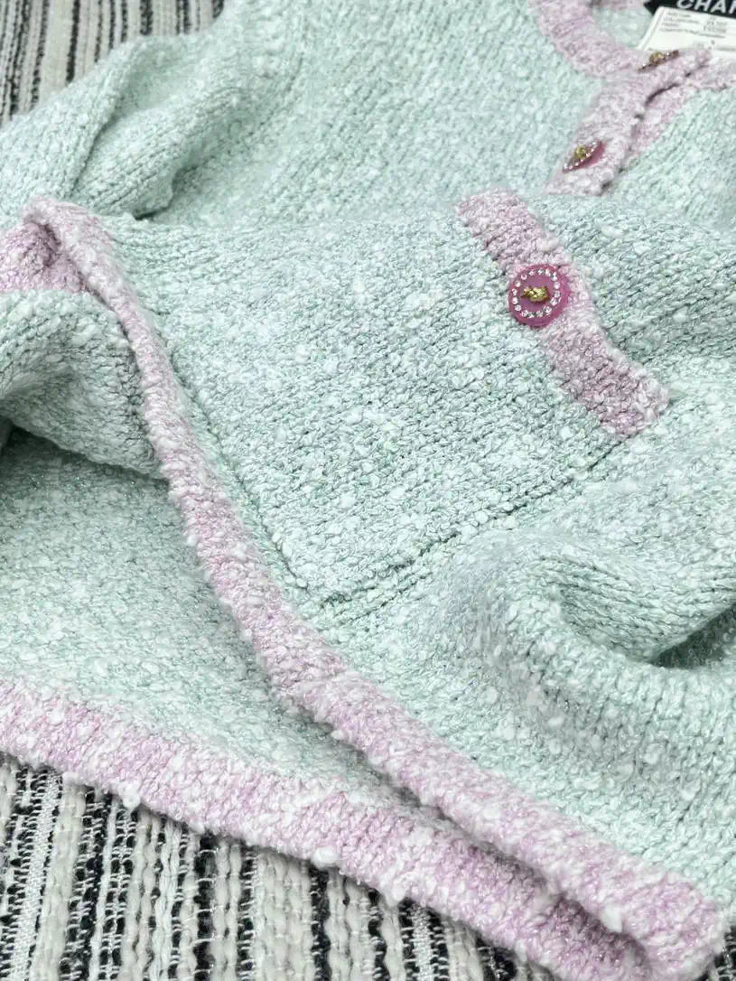 Chanel Women Yarn crew neck jacket C62321