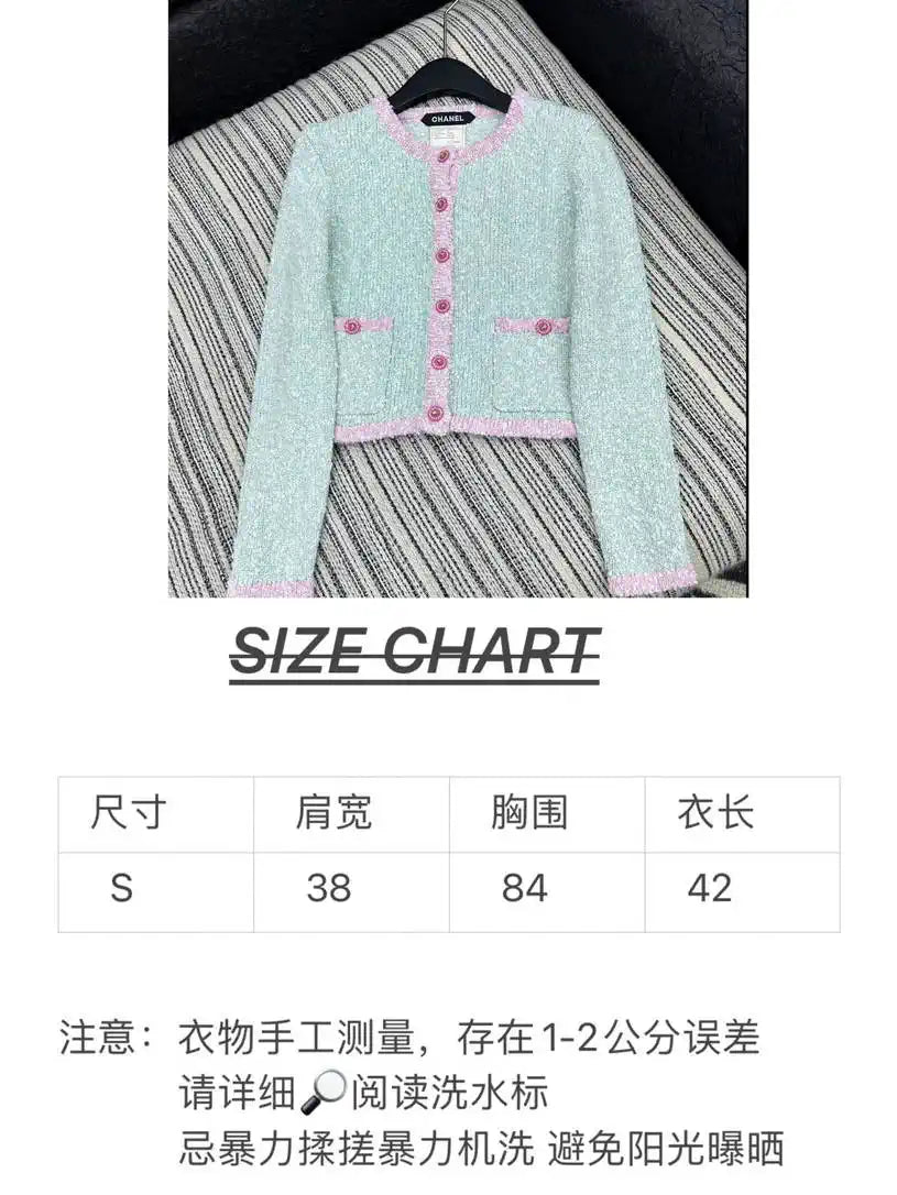 Chanel Women Yarn crew neck jacket C62321