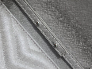 YSL 377828 Classic Cassandre chain wallet in grain de Poudre leather Gray Silver - Default Title - View 9