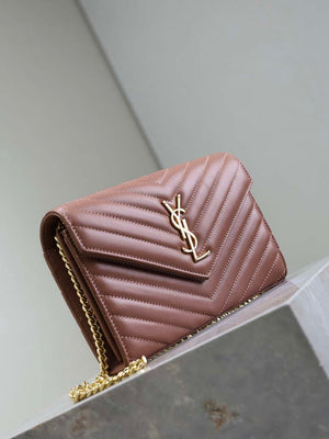 YSL 377828 Classic Cassandre chain wallet in Lambskin Nude - Default Title - View 4