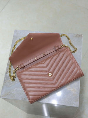 YSL 377828 Classic Cassandre chain wallet in Lambskin Nude - Default Title - View 8