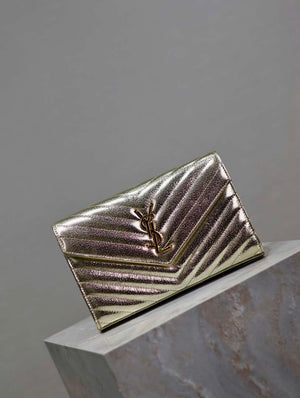YSL 377828 Classic Cassandre chain wallet in Lambskin Gold - Default Title - View 2