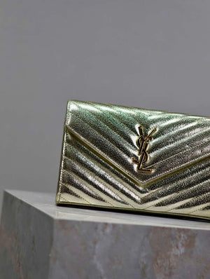 YSL 377828 Classic Cassandre chain wallet in Lambskin Gold - Default Title - View 3