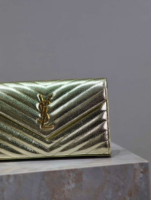 YSL 377828 Classic Cassandre chain wallet in Lambskin Gold - Default Title - View 4
