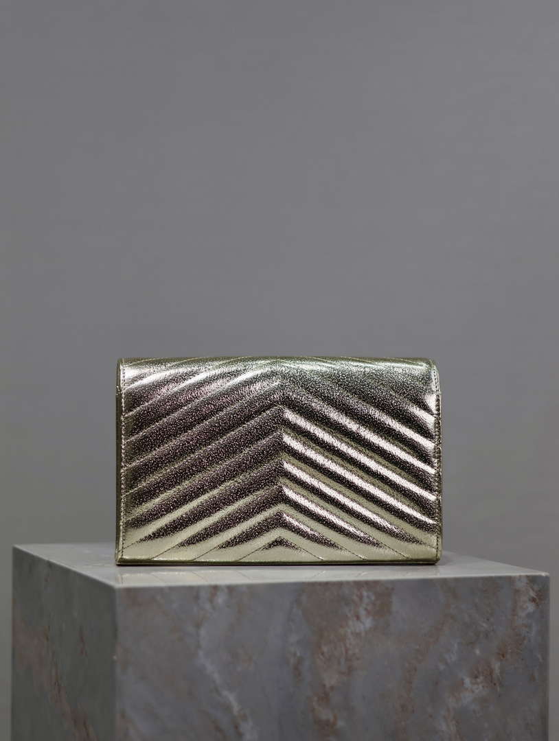 YSL 377828 Classic Cassandre chain wallet in Lambskin Gold