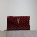YSL 377828 Classic Cassandre chain wallet in Patent leather Wine Red - Default Title - View 1