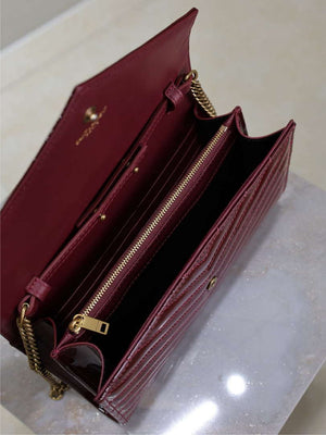 YSL 377828 Classic Cassandre chain wallet in Patent leather Wine Red - Default Title - View 7
