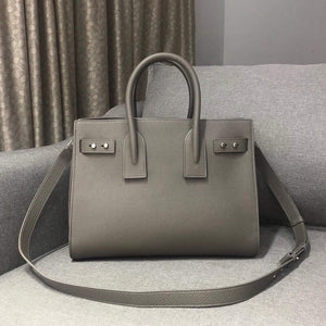 YSL 378299 Yves Saint Laurent Classic Sac De Jour Small in Grained Leather Gray - Default Title - View 3