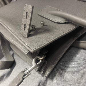 YSL 378299 Yves Saint Laurent Classic Sac De Jour Small in Grained Leather Gray - Default Title - View 5