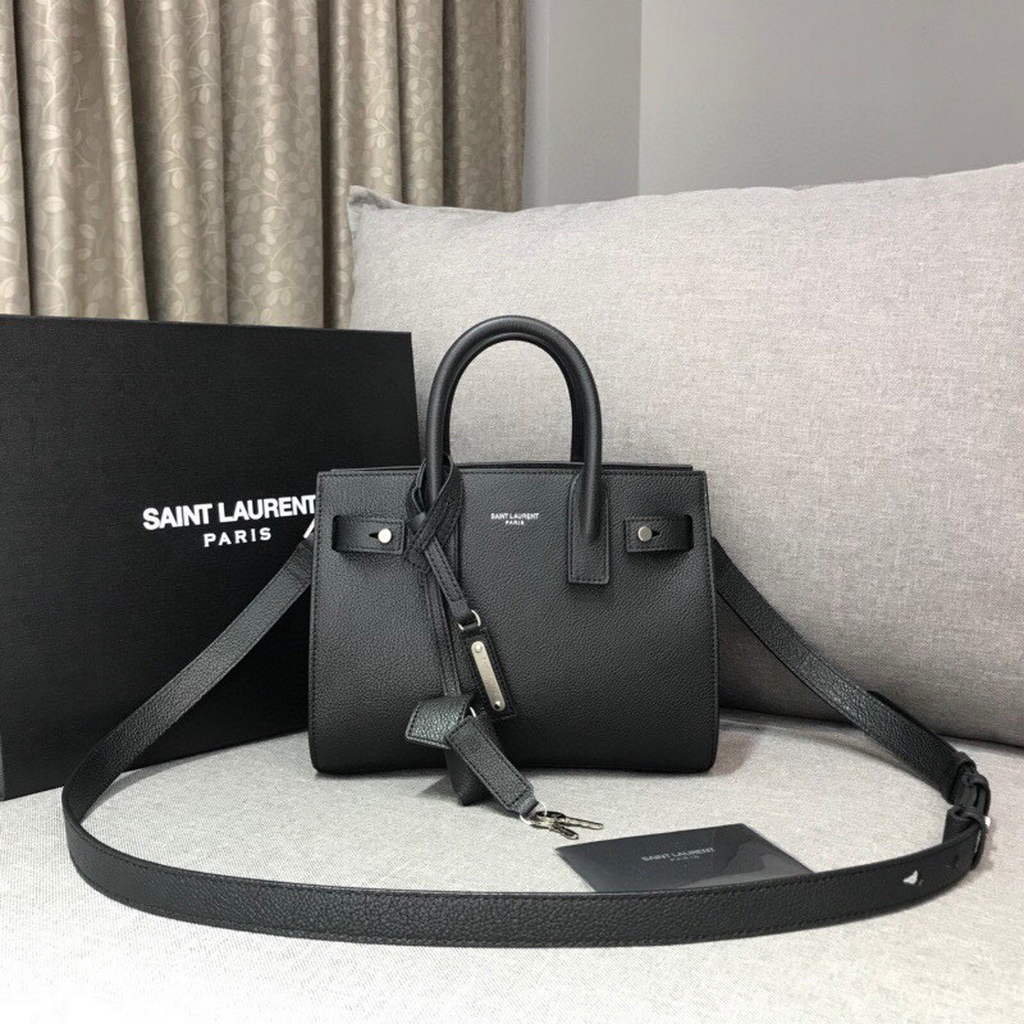 YSL 392035 Sac de Jour Nano in Grained Leather Black