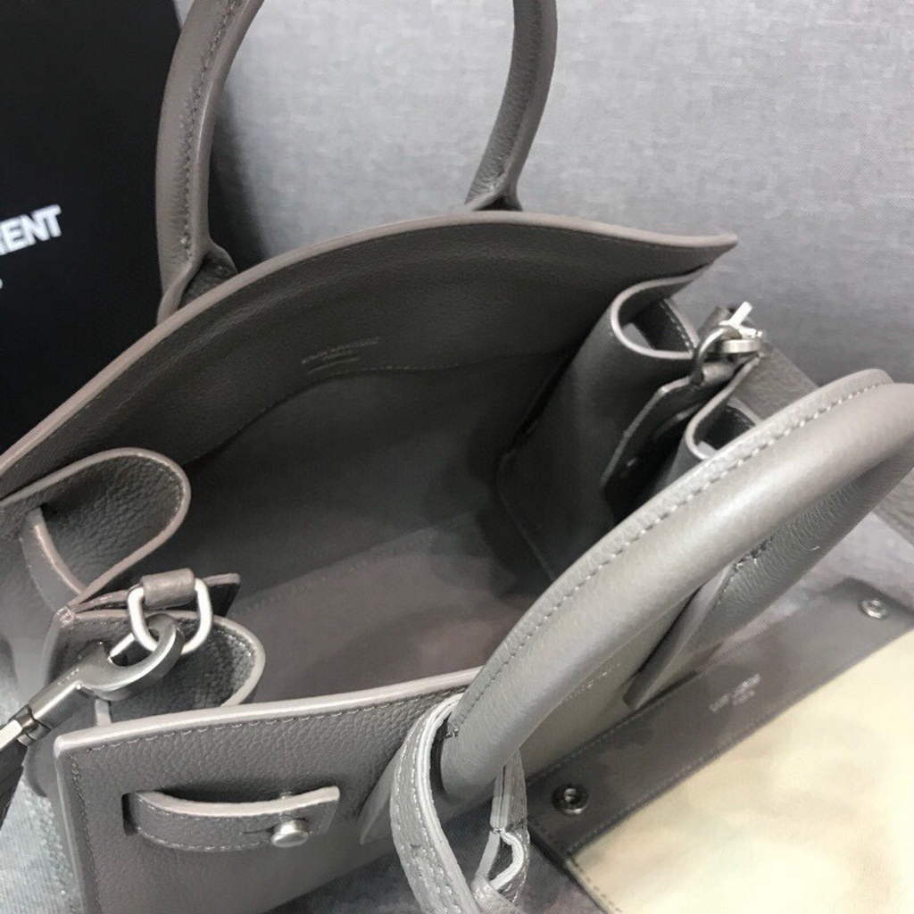 YSL 392035 Sac de Jour Nano in Grained Leather Gray