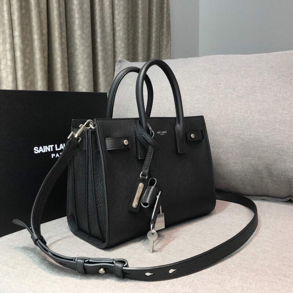 YSL 421863 Classic Sac de Jour Baby in Smooth Leather Black