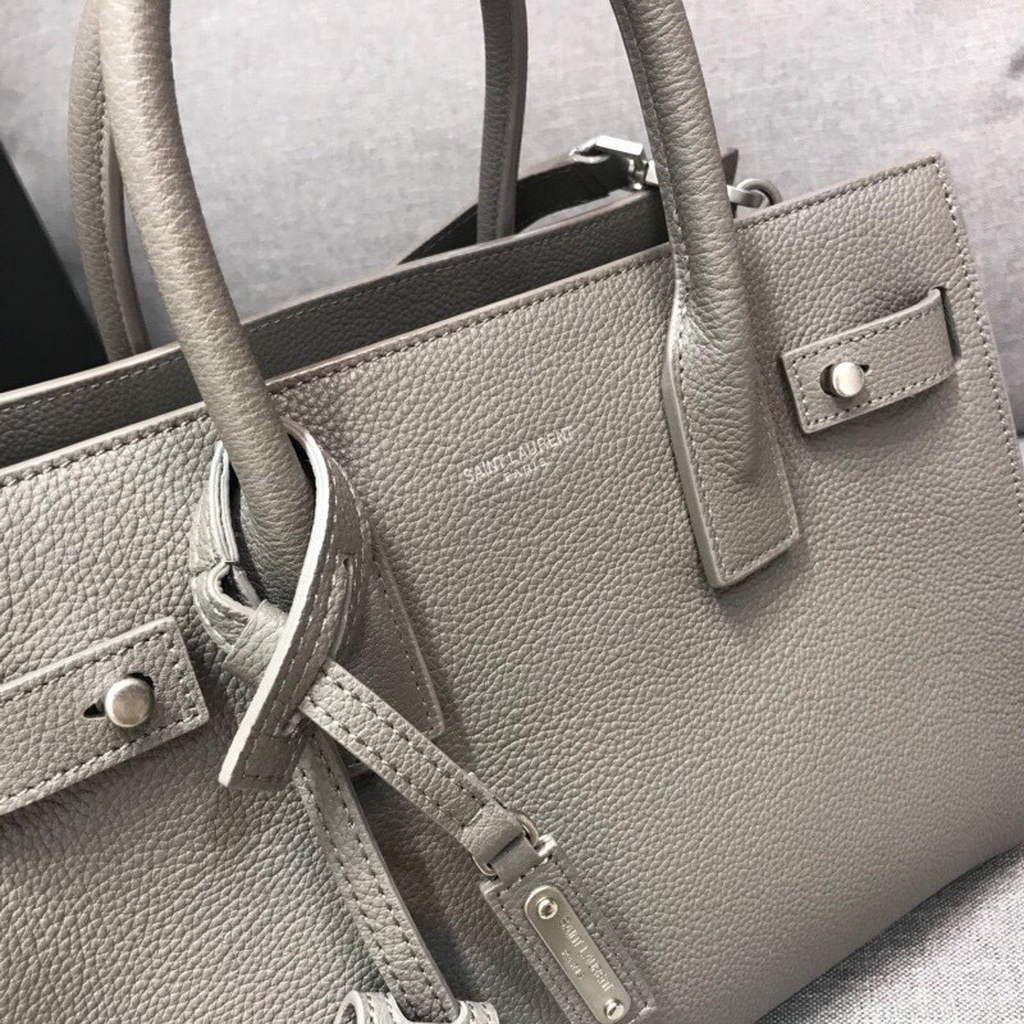 YSL 421863 Classic Sac de Jour Baby in Smooth Leather Gray