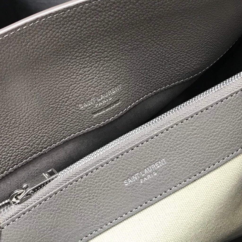 YSL 421863 Classic Sac de Jour Baby in Smooth Leather Gray