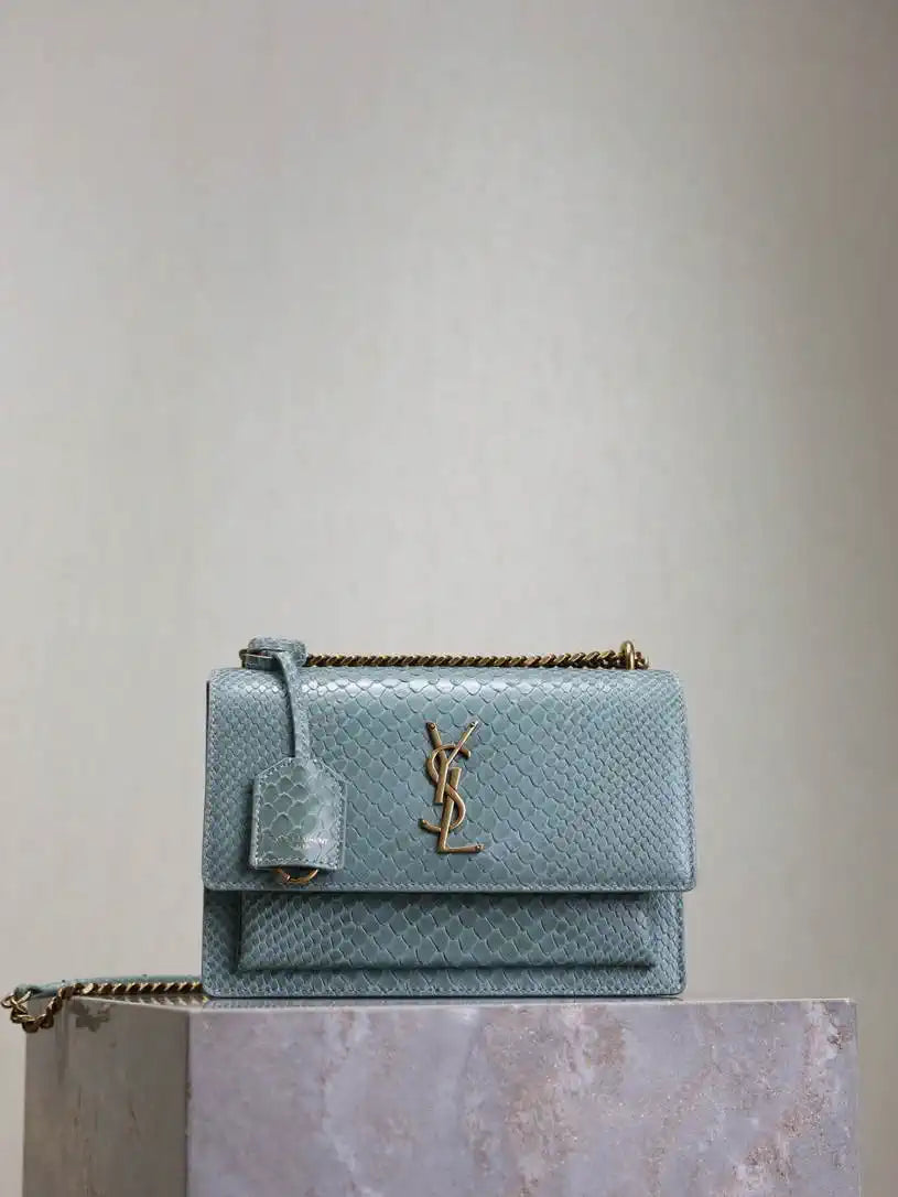 YSL 442906 SUNSET MEDIUM IN Aqua python print