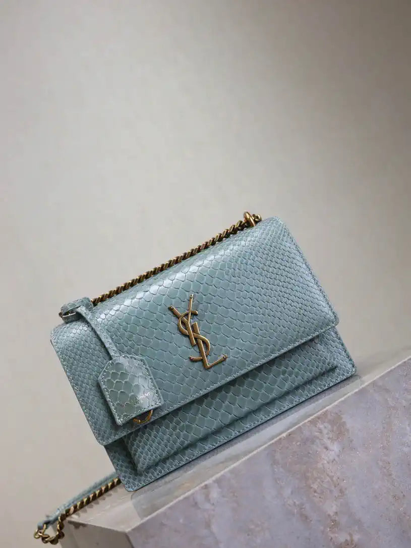 YSL 442906 SUNSET MEDIUM IN Aqua python print