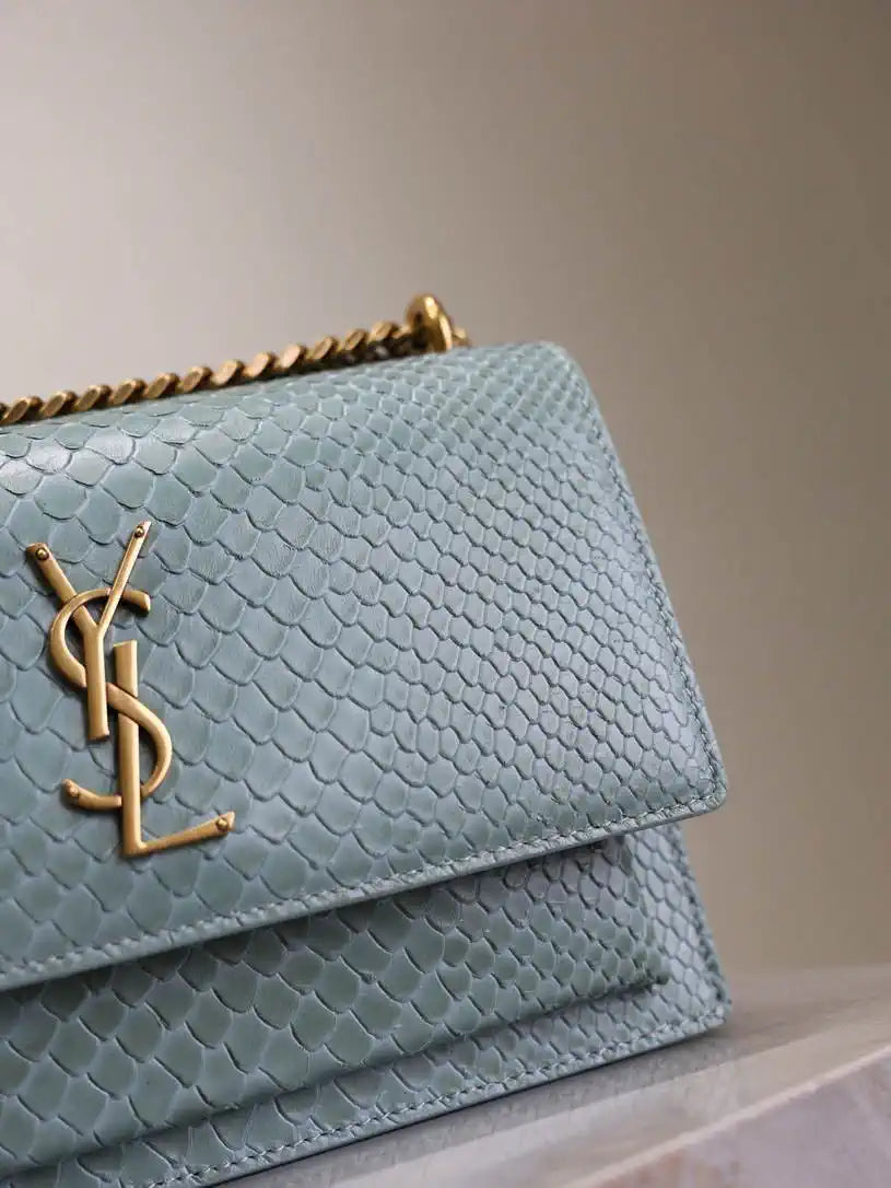 YSL 442906 SUNSET MEDIUM IN Aqua python print
