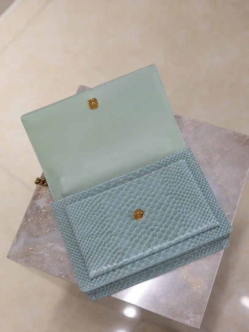 YSL 442906 SUNSET MEDIUM IN Aqua python print