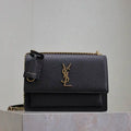 YSL 442906 SUNSET MEDIUM IN Black grained cowhide leather