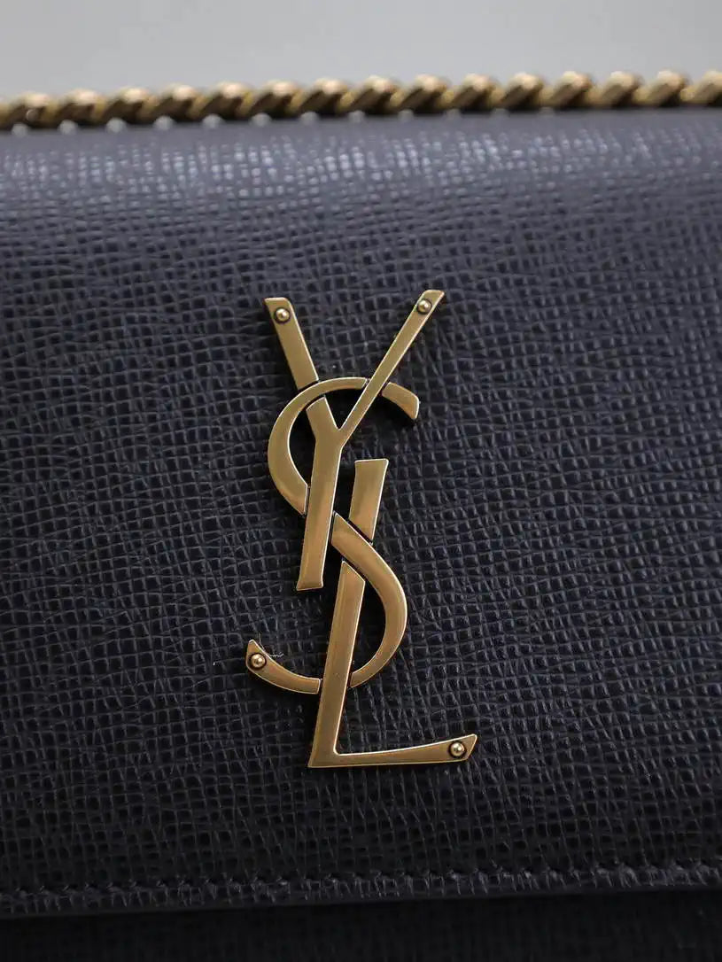 YSL 442906 SUNSET MEDIUM IN Black grained cowhide leather