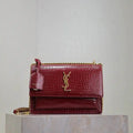 YSL 442906 SUNSET MEDIUM IN Red crocodile leather