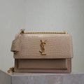 YSL 442906 SUNSET MEDIUM IN Apricot crocodile leather