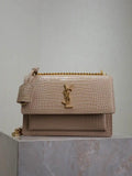 YSL 442906 SUNSET MEDIUM IN Apricot crocodile leather