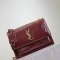 YSL 442906 SUNSET MEDIUM IN patent leather Wine Red