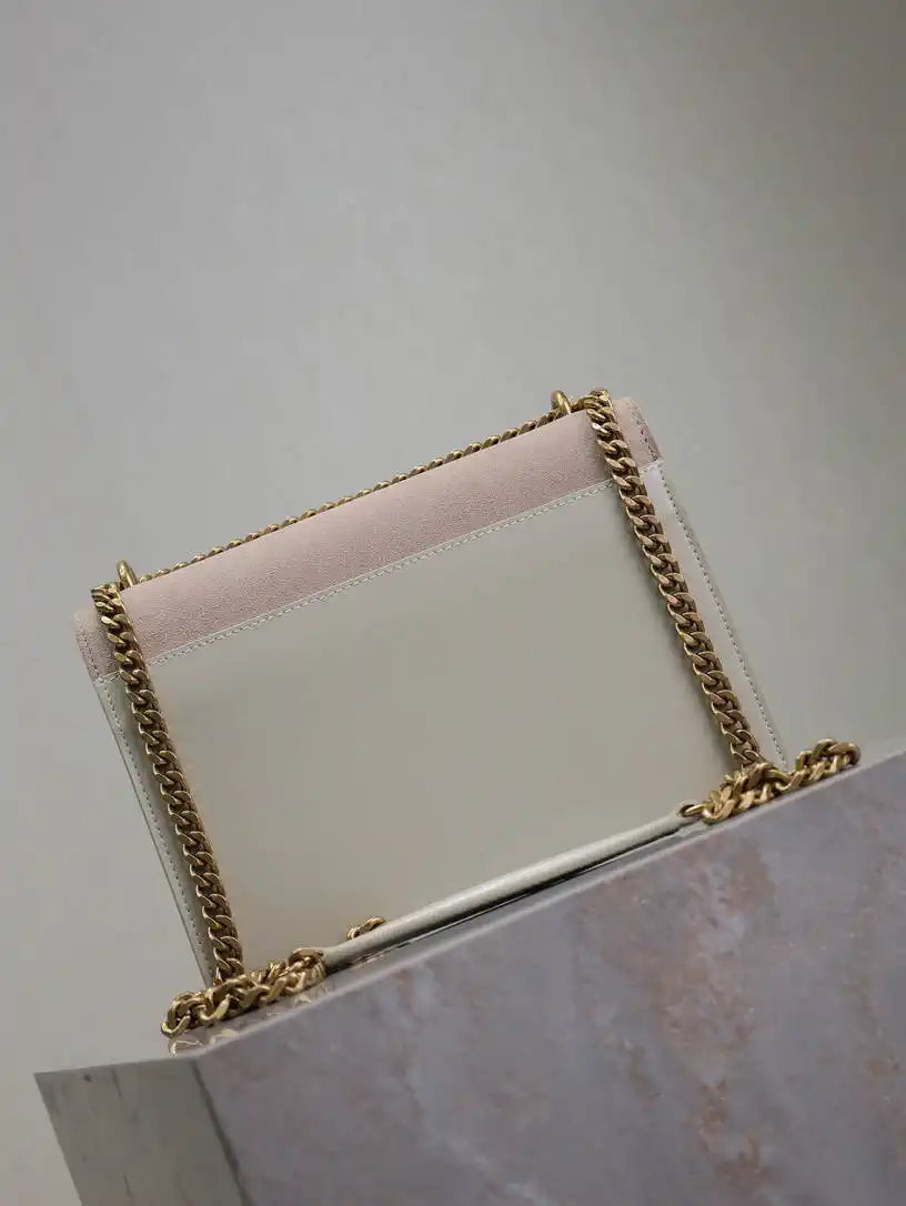 YSL 442906 SUNSET MEDIUM IN SMOOTH LEATHER Beige Pink