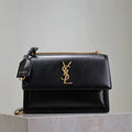 YSL 442906 SUNSET MEDIUM IN SMOOTH LEATHER Black