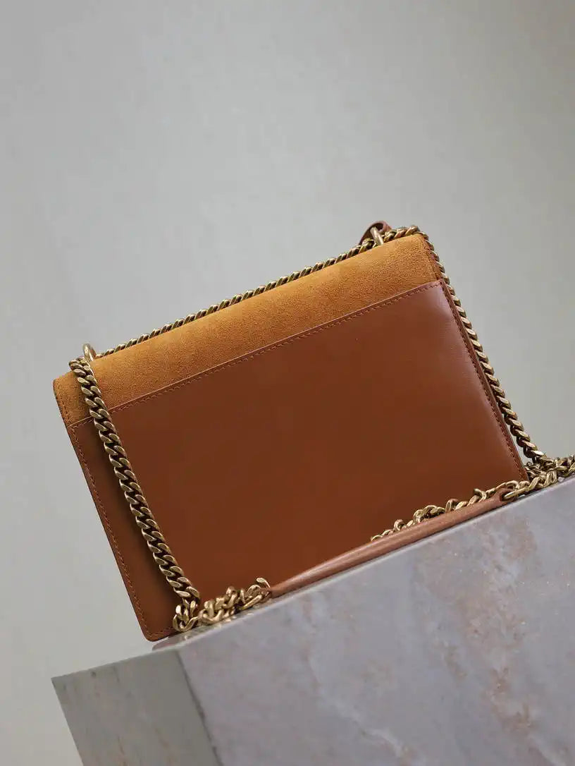 YSL 442906 SUNSET MEDIUM IN SMOOTH LEATHER Brown