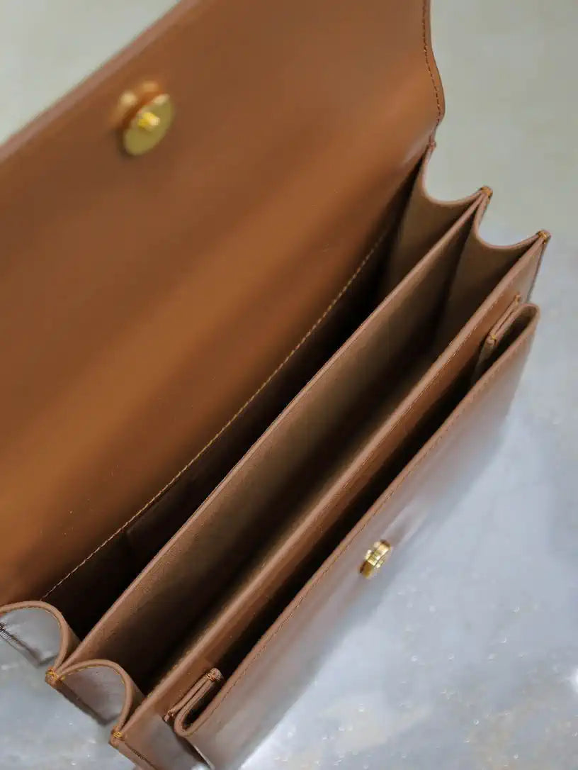 YSL 442906 SUNSET MEDIUM IN SMOOTH LEATHER Brown