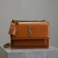 YSL 442906 SUNSET MEDIUM IN  SMOOTH LEATHER Caramel