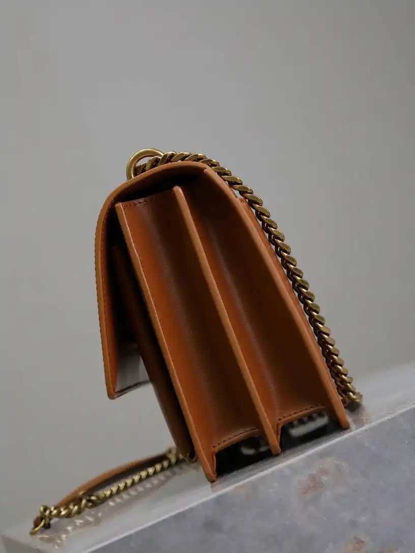 YSL 442906 SUNSET MEDIUM IN  SMOOTH LEATHER Caramel