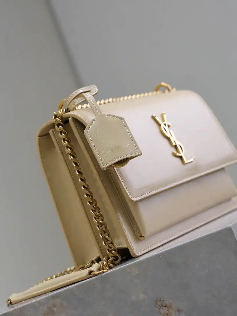 YSL 442906 SUNSET MEDIUM IN  SMOOTH LEATHER Apricot