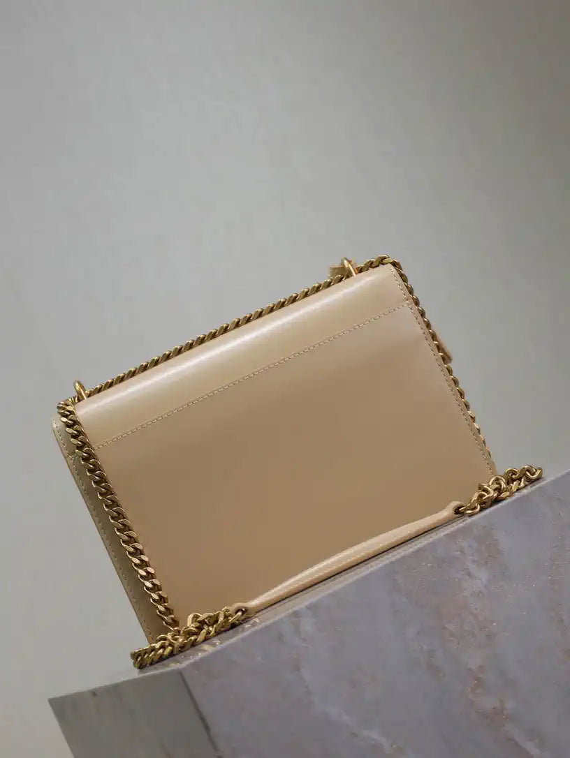 YSL 442906 SUNSET MEDIUM IN  SMOOTH LEATHER Apricot