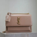 YSL 442906 SUNSET MEDIUM IN  SMOOTH LEATHER Pink
