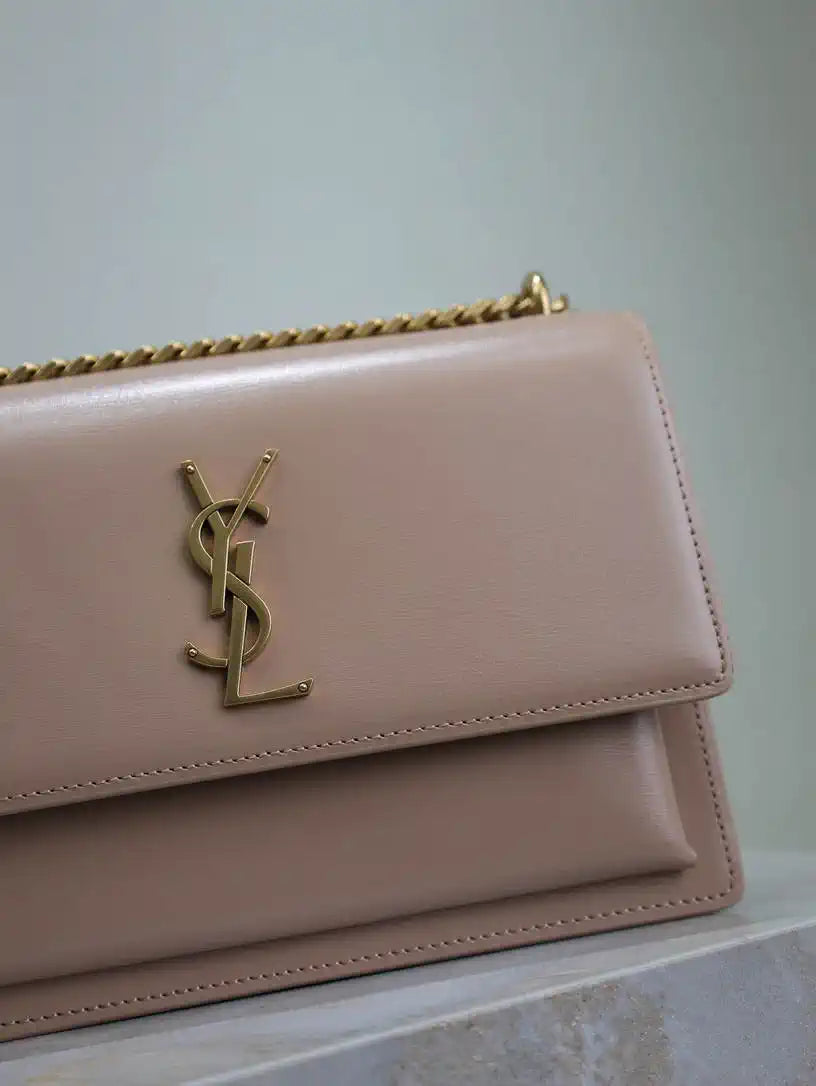 YSL 442906 SUNSET MEDIUM IN  SMOOTH LEATHER Pink
