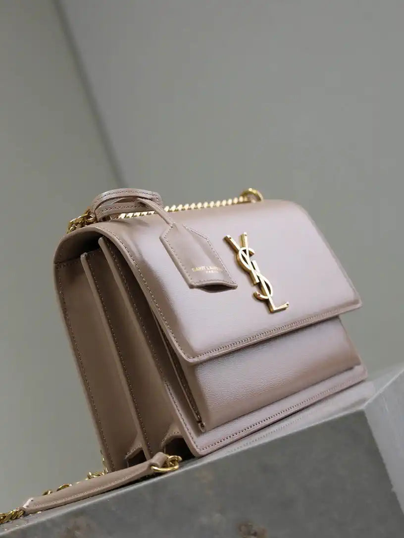 YSL 442906 SUNSET MEDIUM IN  SMOOTH LEATHER Pink