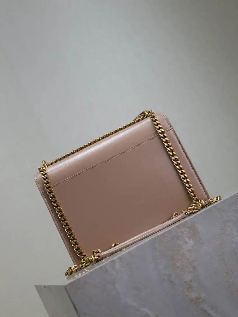 YSL 442906 SUNSET MEDIUM IN  SMOOTH LEATHER Pink