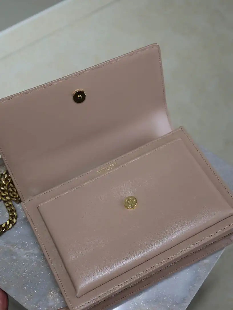 YSL 442906 SUNSET MEDIUM IN  SMOOTH LEATHER Pink