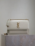 YSL 442906 SUNSET MEDIUM IN  SMOOTH LEATHER White