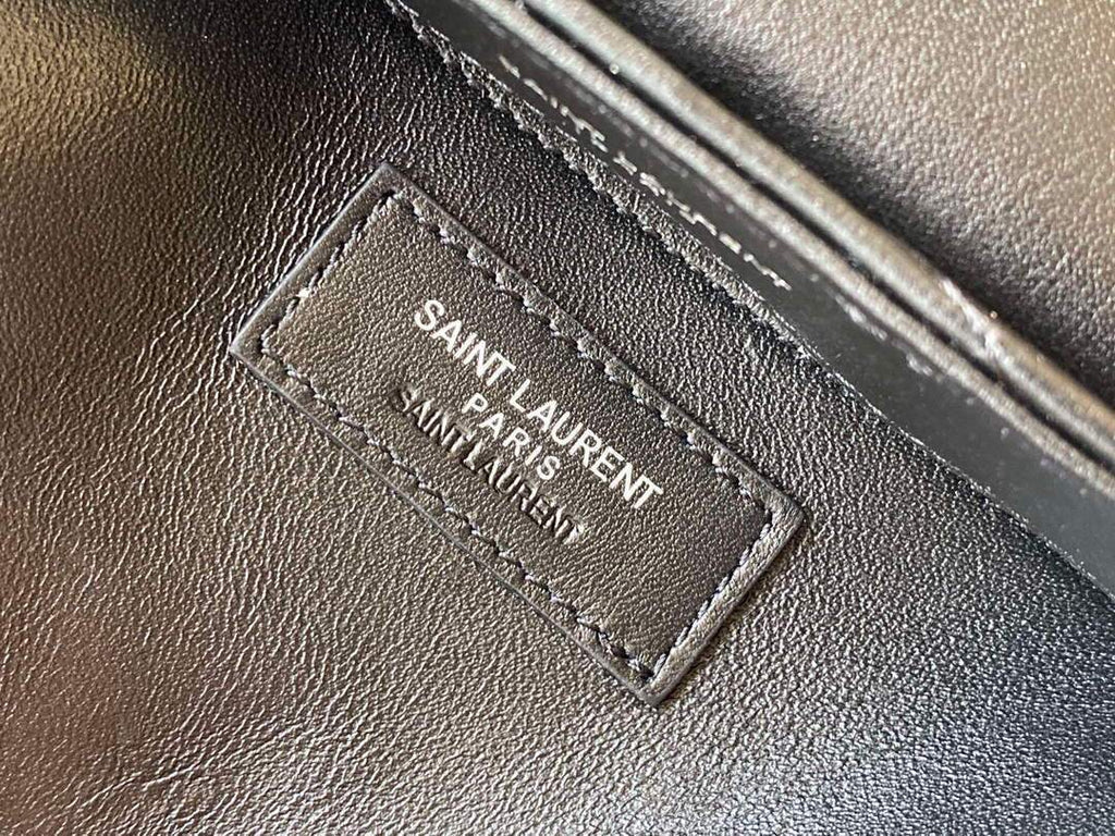 YSL 464676 Small Loulou Chain Bag Calfskin Leather Black